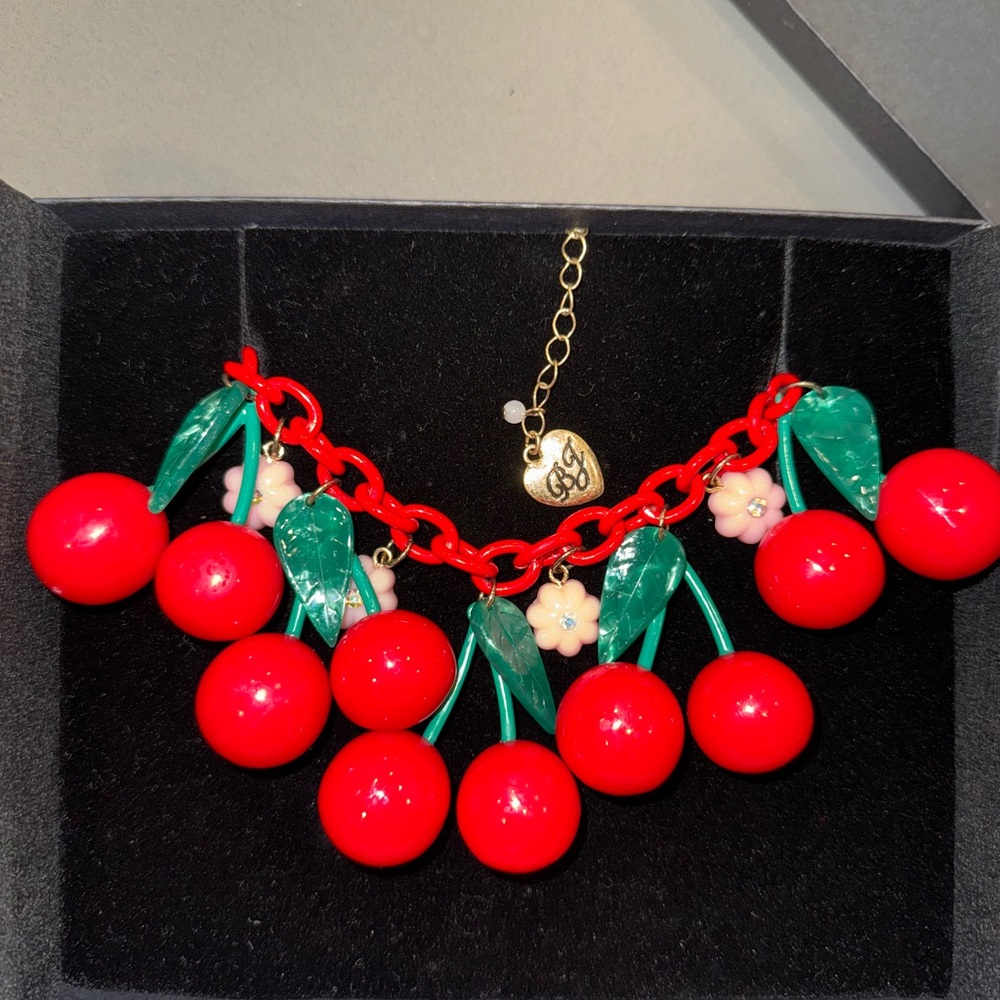 Betsey Johnson cherry necklace